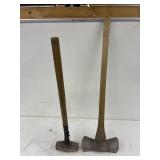 Sledge hammer & double bitted axe