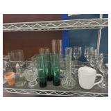 Lot glass vases and glasses