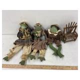 Frog Family (3) and chair