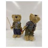 Pr Blue Ridge Bears w/stands, hunter & fishermen