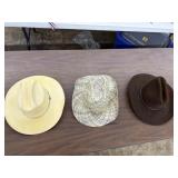 Hat case with 3 hats, sizes as shown,