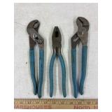3 pair channel lock pliers