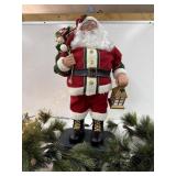 30" tall moving& light up Santa w/garland & lites