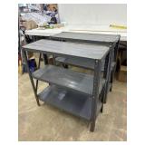 2 x 3 shelves units, metal approx  30 x 12 x 30 ea