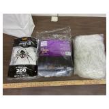 3 different styles/sizes of spider webs