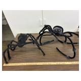 2 poseable decorative  spiders