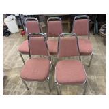5 cloth/cushion stackable chairs, need cleaning