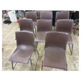 8 plastic stackable chairs