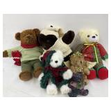 5 various sized bears for the holidays
