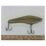 vintage Bagley B FLAT 8 wood musky fishing lure,