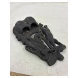 Vintage cast iron wall mount match safe, hunting