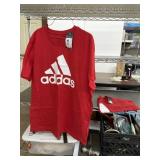 2 Adidas red  T-Shirts, size L