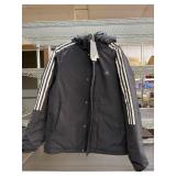 Adidas hooded black jacket, size L