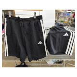 2 Adidas Mens sport shorts, black, size L
