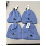 4 Adidas ash blue knit beanies