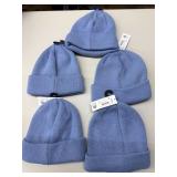 5 Adidas ash blue knit beanies