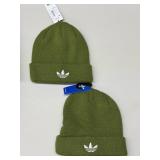 2 Adidas olive knit beanies
