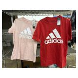 2 Adidas t-shirts,1 red, 1 pink, size S