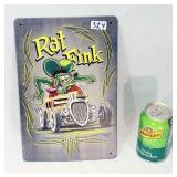 Rat Fink Funny Car Metal Sign Mancave