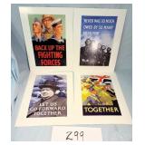 Four WW1 Era Reprints War Time Posters