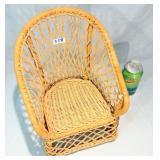 Wicker Peacock Mini Chair Plant Stand