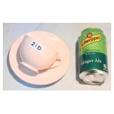 Shelley Pastel Pink Devon Shaped Teacup & Saucer