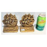 Antique Heavy Cast Tall Ships Bookends