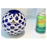 Bohemian Crystal Cobalt & White Vase