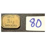 Early Victorian Brass Apothecary Weight Two Drams