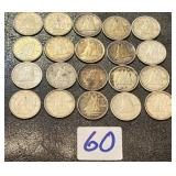 Twenty Canada 10 Cent Coins