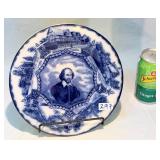 Early Flow Blue William Shakespeare Plate