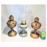 Three Vintage Oil Lamps