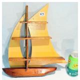 Sailboat Knick Knack Shelf Teak & Pine