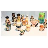 15 Vintage Toby Character Jugs