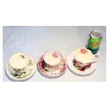 3 Vintage English Teacup & Saucer Sets