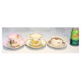 3 English Vintage Teacup & Saucer Sets