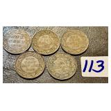 5 Canada George V Large Cent Coins