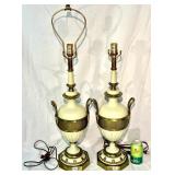 Two Stiffel MCM Empire Avocado Green Lamps