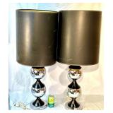 MCM Chrome & Black Stacking Balls Lamps