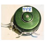 Vintage Green Metal Fly Fishing Reel Winding