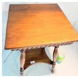 Antique Side Table Plant Stand 2 Tier