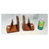 MCM Teak Designer Sailboat Bookends