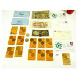 24 Piece Coin, Bill, Stamp & First Day Cover
