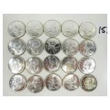 20 Candian 1968 Silver Quarters