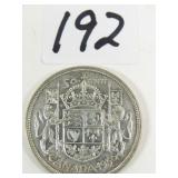 1956 Canadian Silver Half Dollar Coin