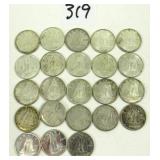 23 Early Canadian Silver Dine Coins