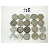 20 Early Canadian Silver Dime Coins