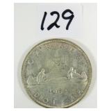 1962 Canadian Silver Dollar Coin