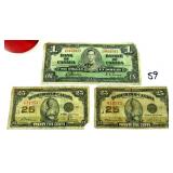 3 Very Early Canadian Bank Notes/Bills