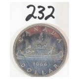 1966 Canadian Silver Dollar Coin